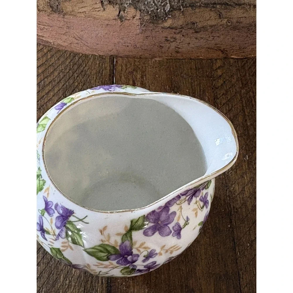 VTG Forget me Not or Violet petite creamer gold accents Japan Cottage Garden